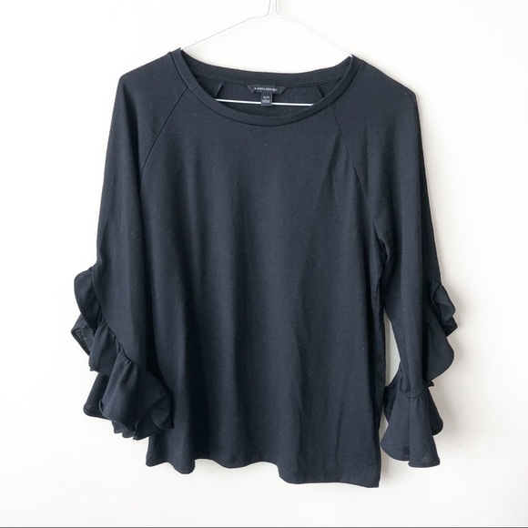 Banana Republic Black Ruffle Sleeve Blouse - Picture 1 of 2